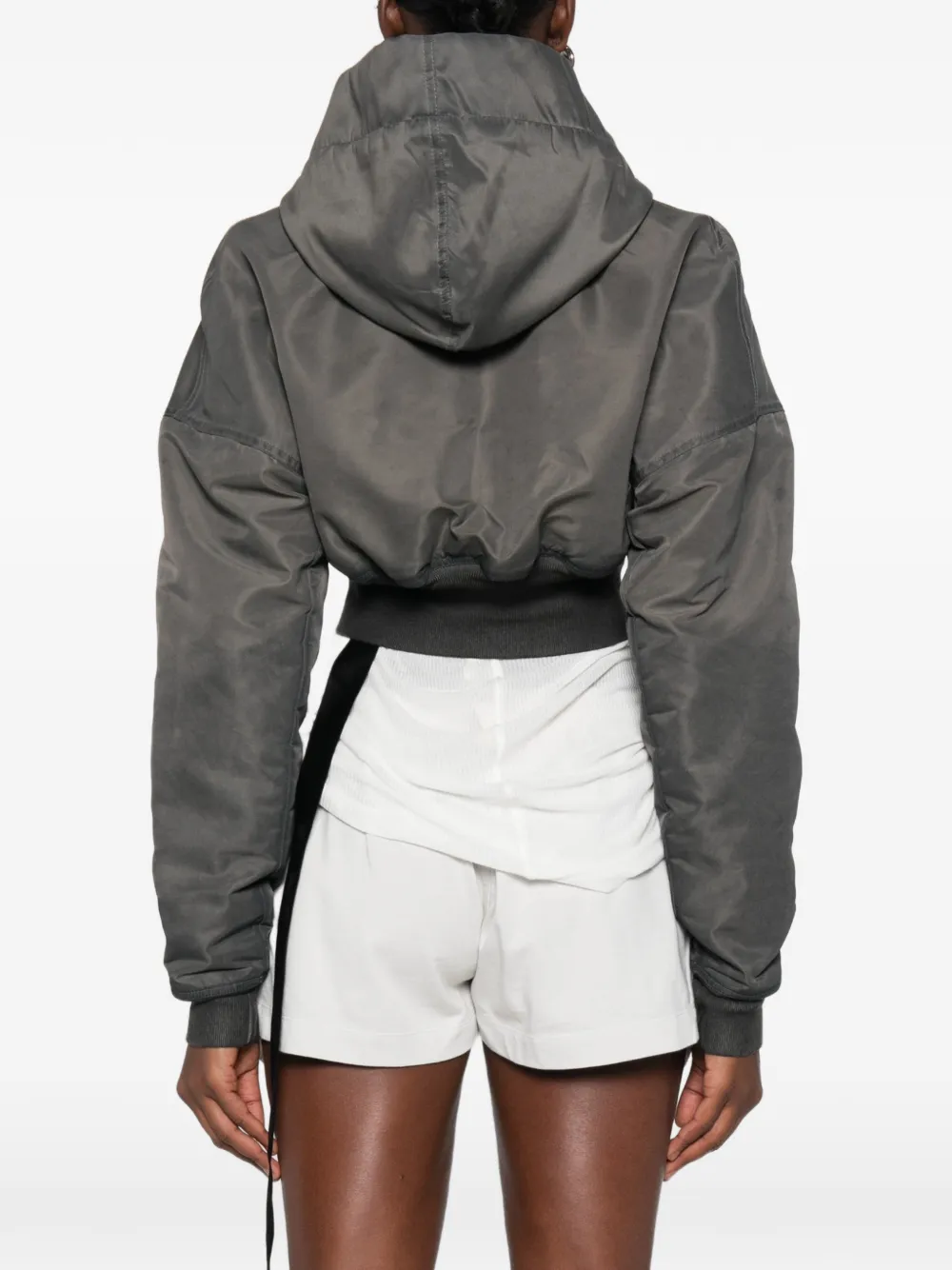Rick Owens DRKSHDW hooded cropped jacket Grijs