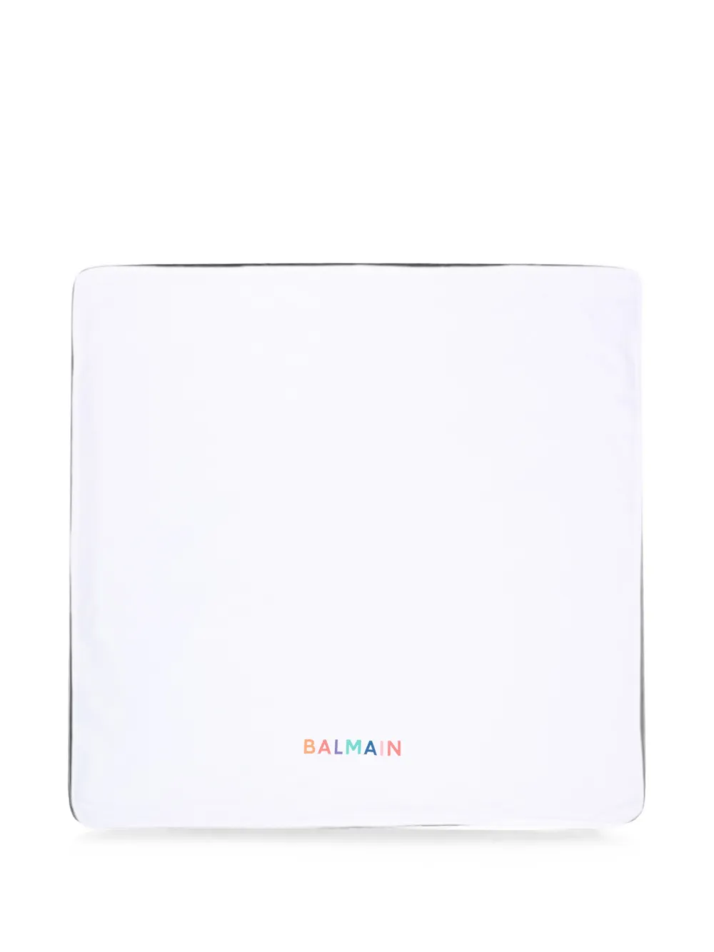 Balmain Kids logo-print cotton blanket - Bianco