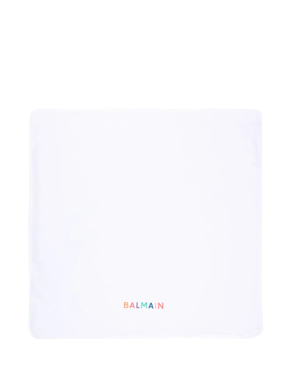 Balmain Kids logo-print cotton blanket - Bianco