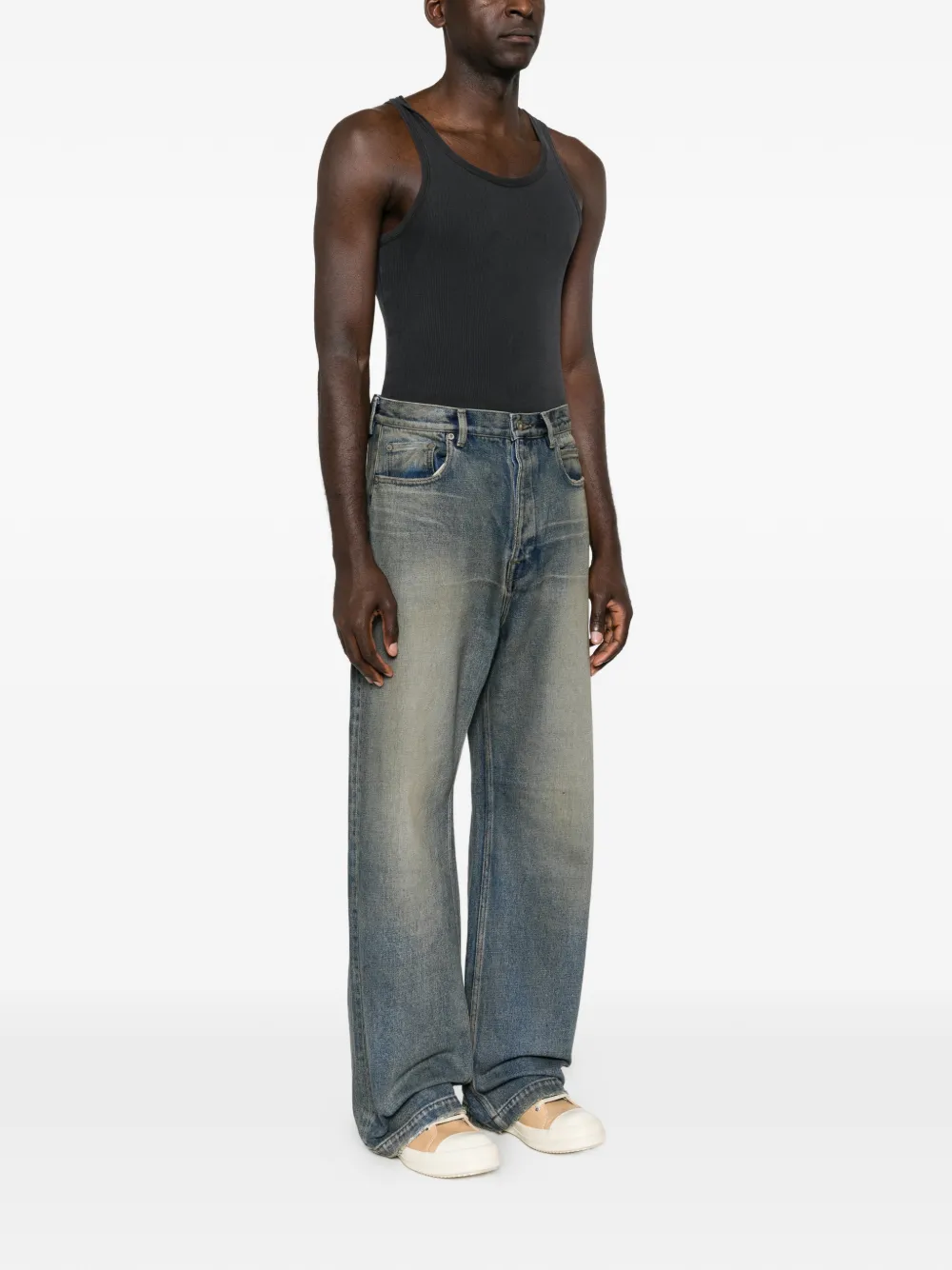 Rick Owens DRKSHDW faded wide-leg jeans Blauw
