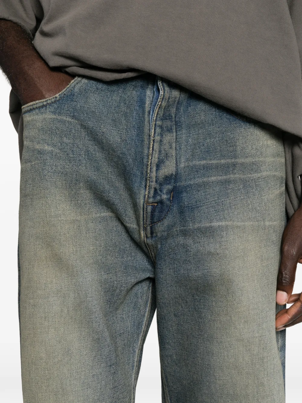 Rick Owens DRKSHDW faded wide-leg jeans Blauw