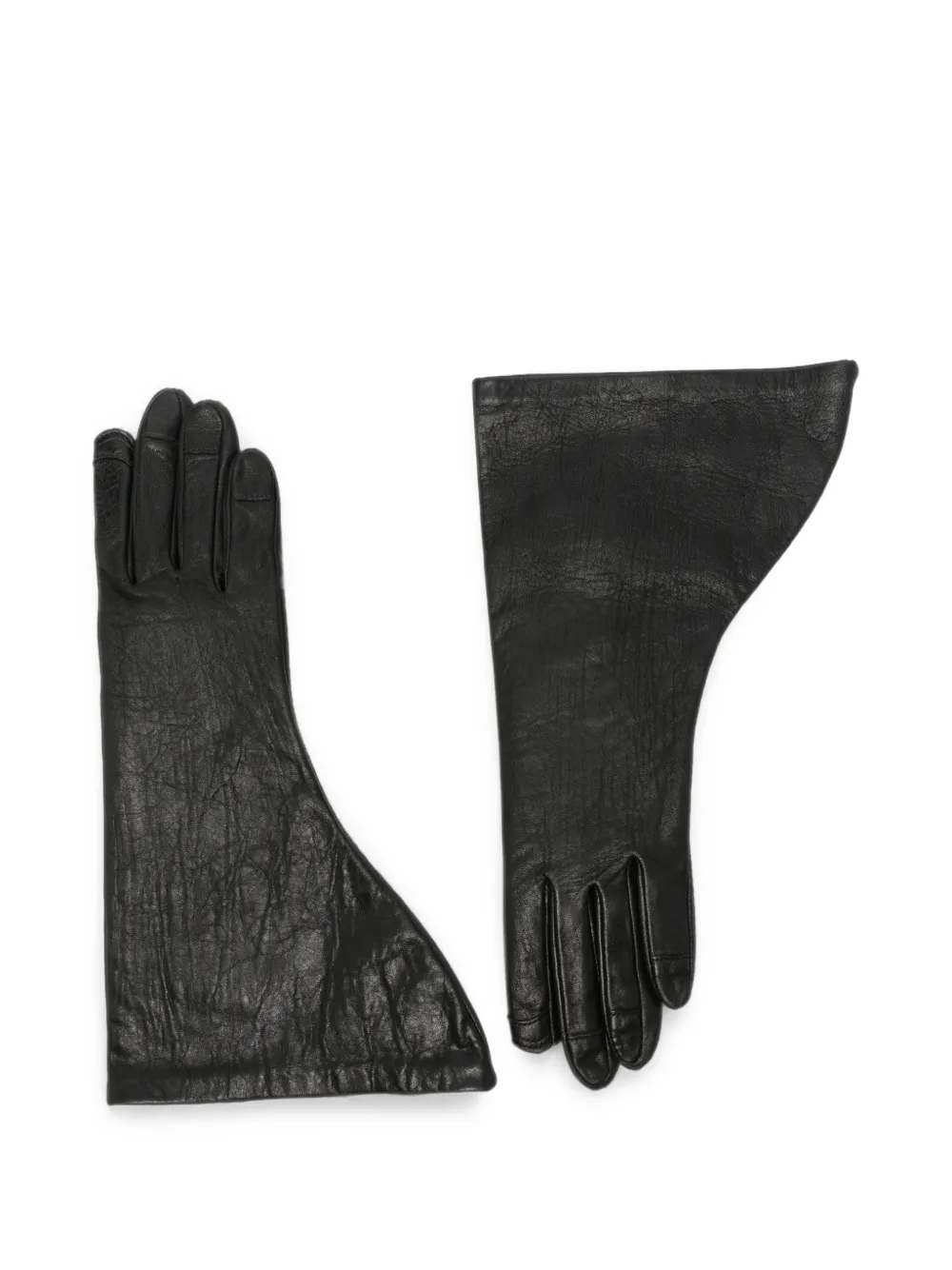 Rick Owens asymmetric leather gloves