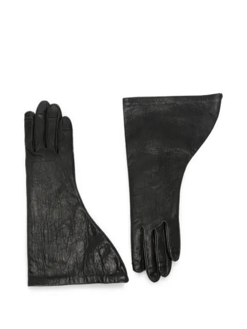 Rick Owens asymmetric leather gloves
