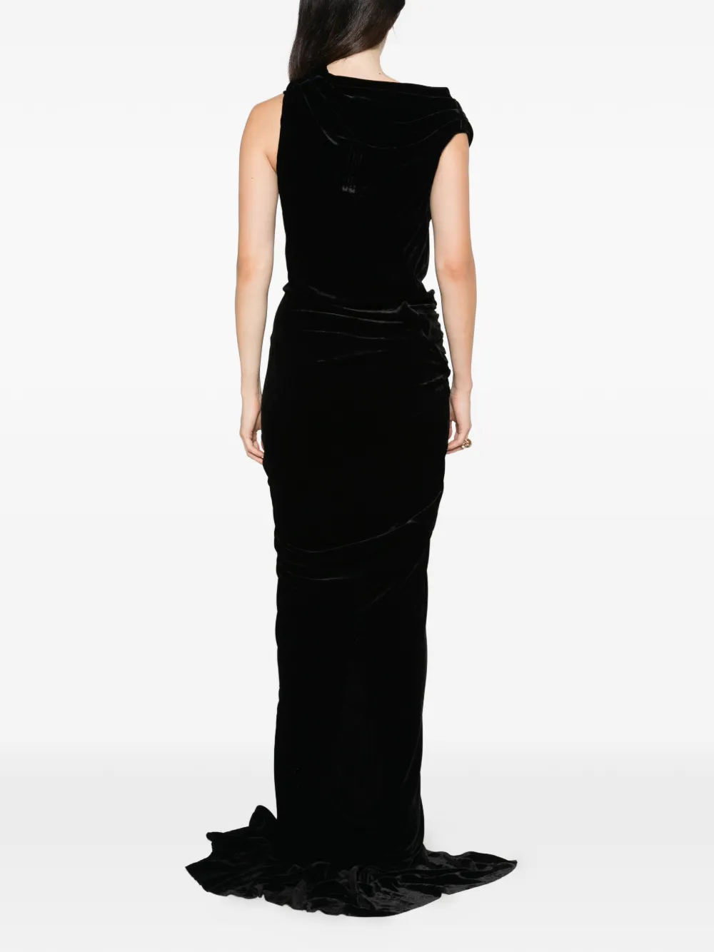 Rick Owens Fluwelen midi-jurk Zwart