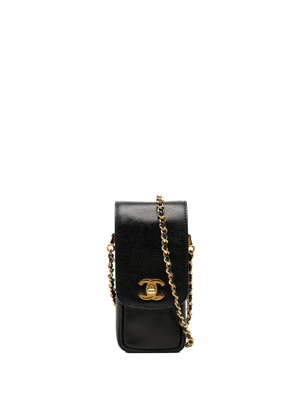 CHANEL Pre-Owned 1996-1997 CC Caviar Phone crossbody bag - Nero