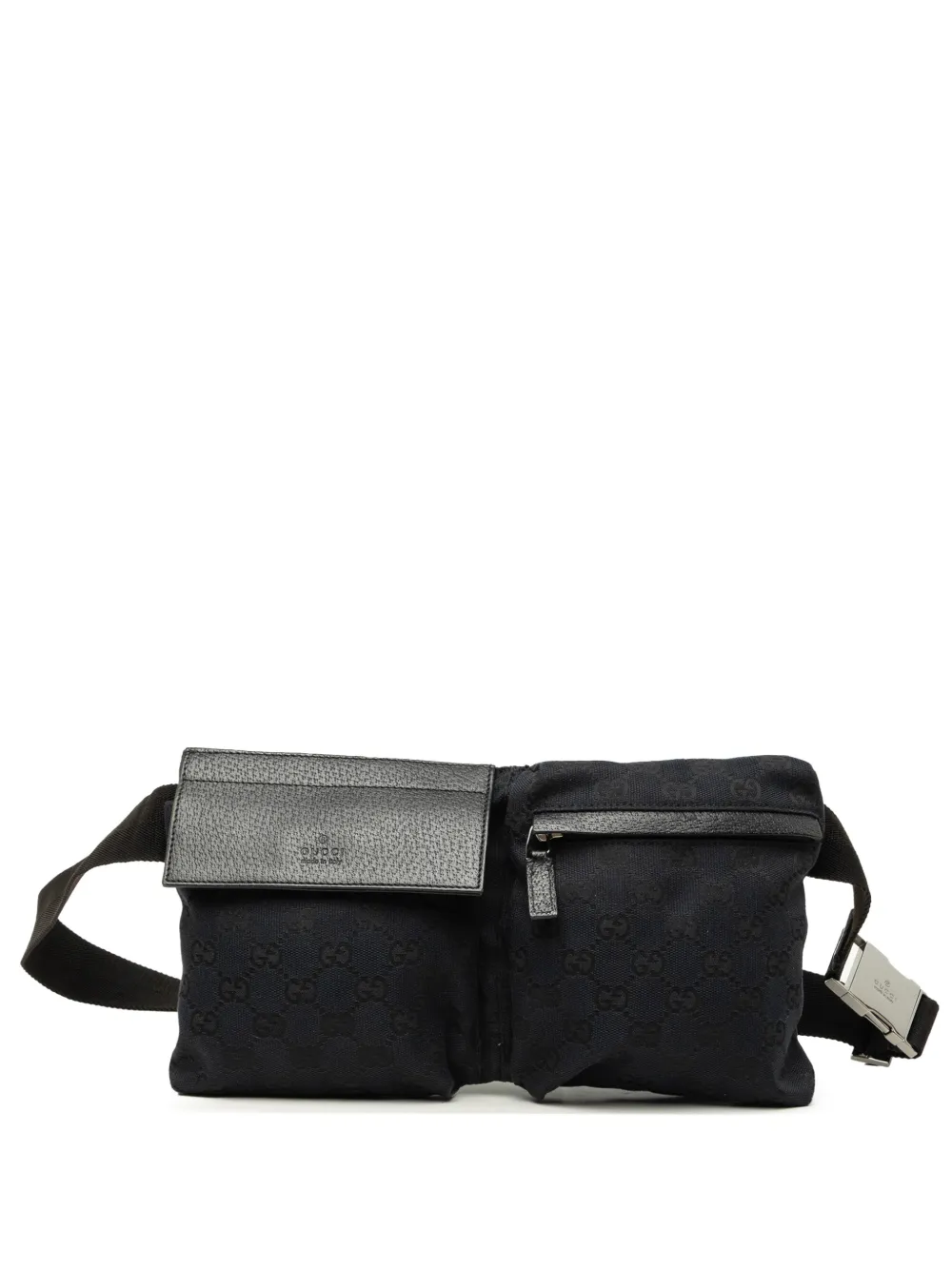 Gucci Pre-Owned 2000-2015 GG Canvas Double Pocket belt bag - Nero