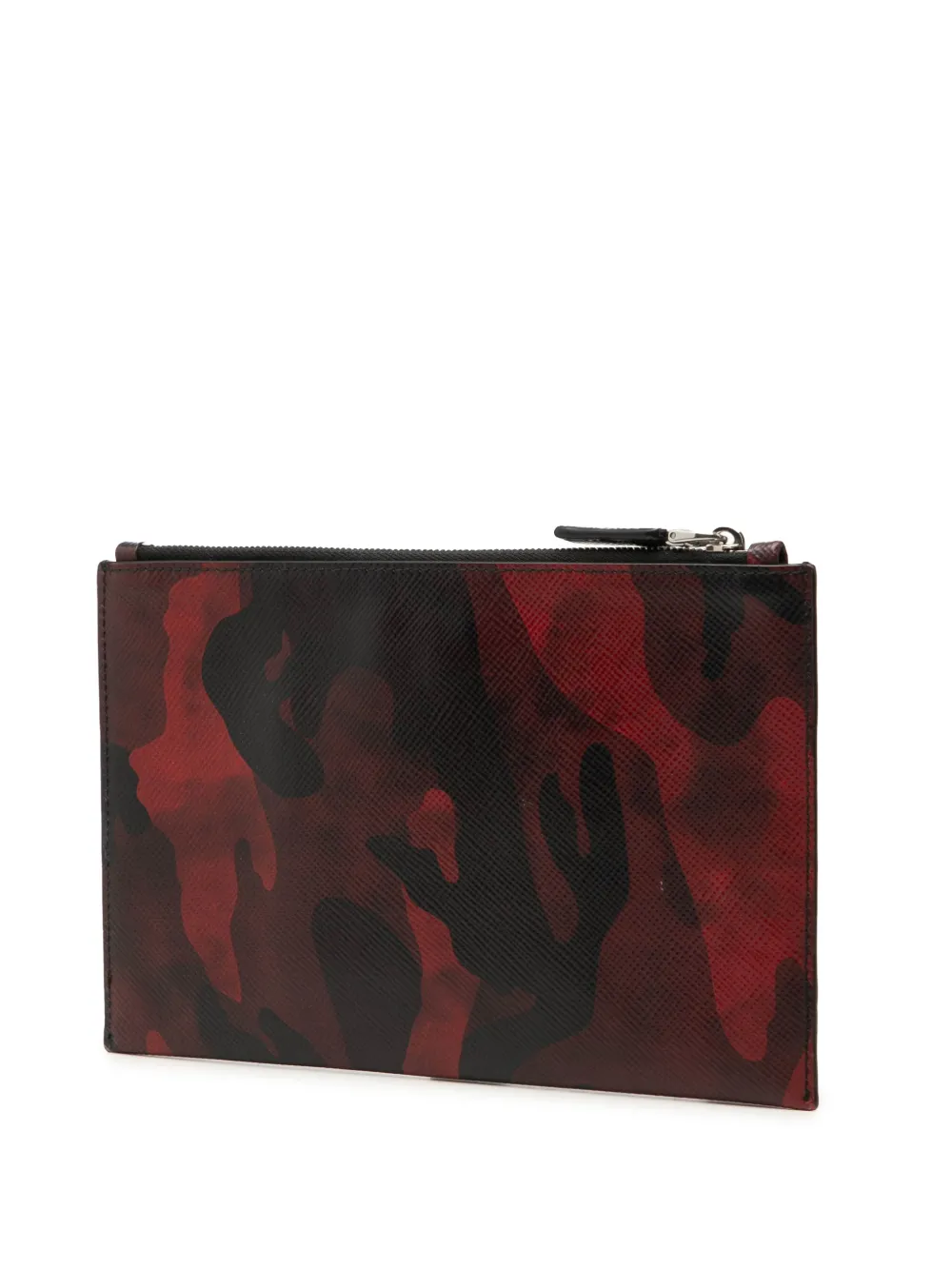 Pre-owned Prada 2013-2026 Tessuto Camouflage Clutch Bag In Red