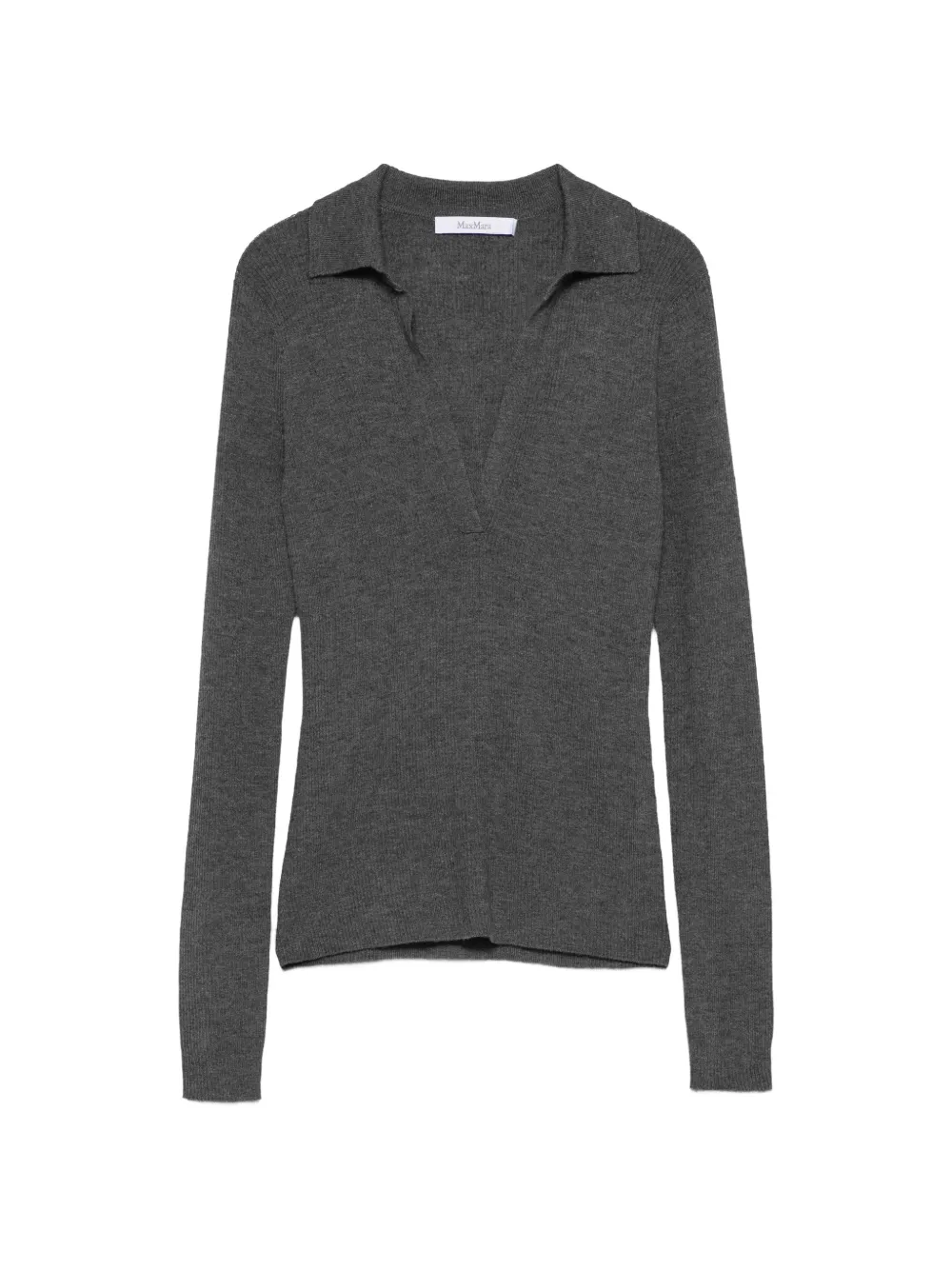 Max Mara Angel ribbed-knit V-neck sweater - Grey