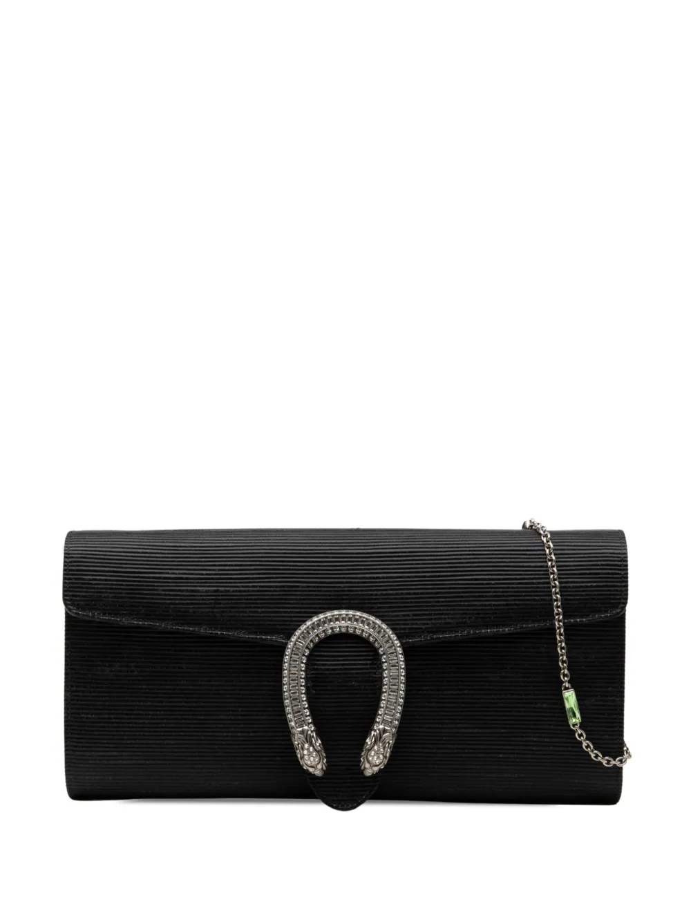 Gucci Pre-Owned 2016-2026 pochette Dionysus en satin côtelé à bride en chaîne - Noir