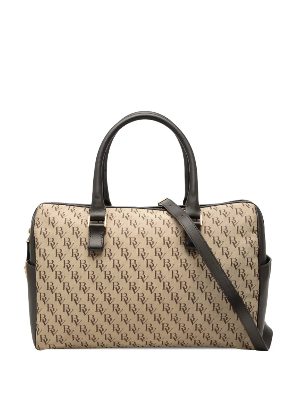 Bottega Veneta Pre-Owned 20th Century Satchel-Tasche aus Canvas mit BV-Monogramm - Nude