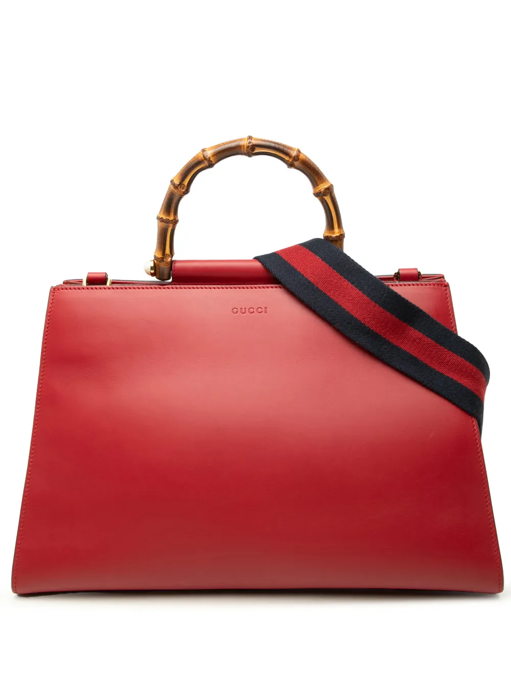 Gucci Pre-Owned 2000-2015 Mittelgroße Bamboo Nymphaea Satchel-Tasche - Rot