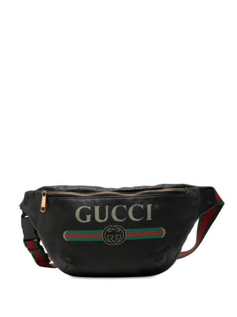 Gucci Pre-Owned 2000-2015 Leather Logo Web belt bag
