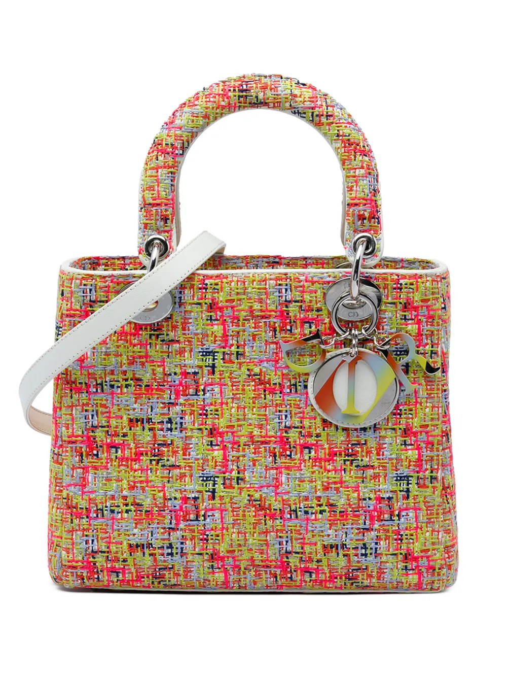 Christian Dior Pre-Owned 2013 mittelgroße Multicolour Lady Dior Satchel-Tasche aus Tweed - Mehrfarbig