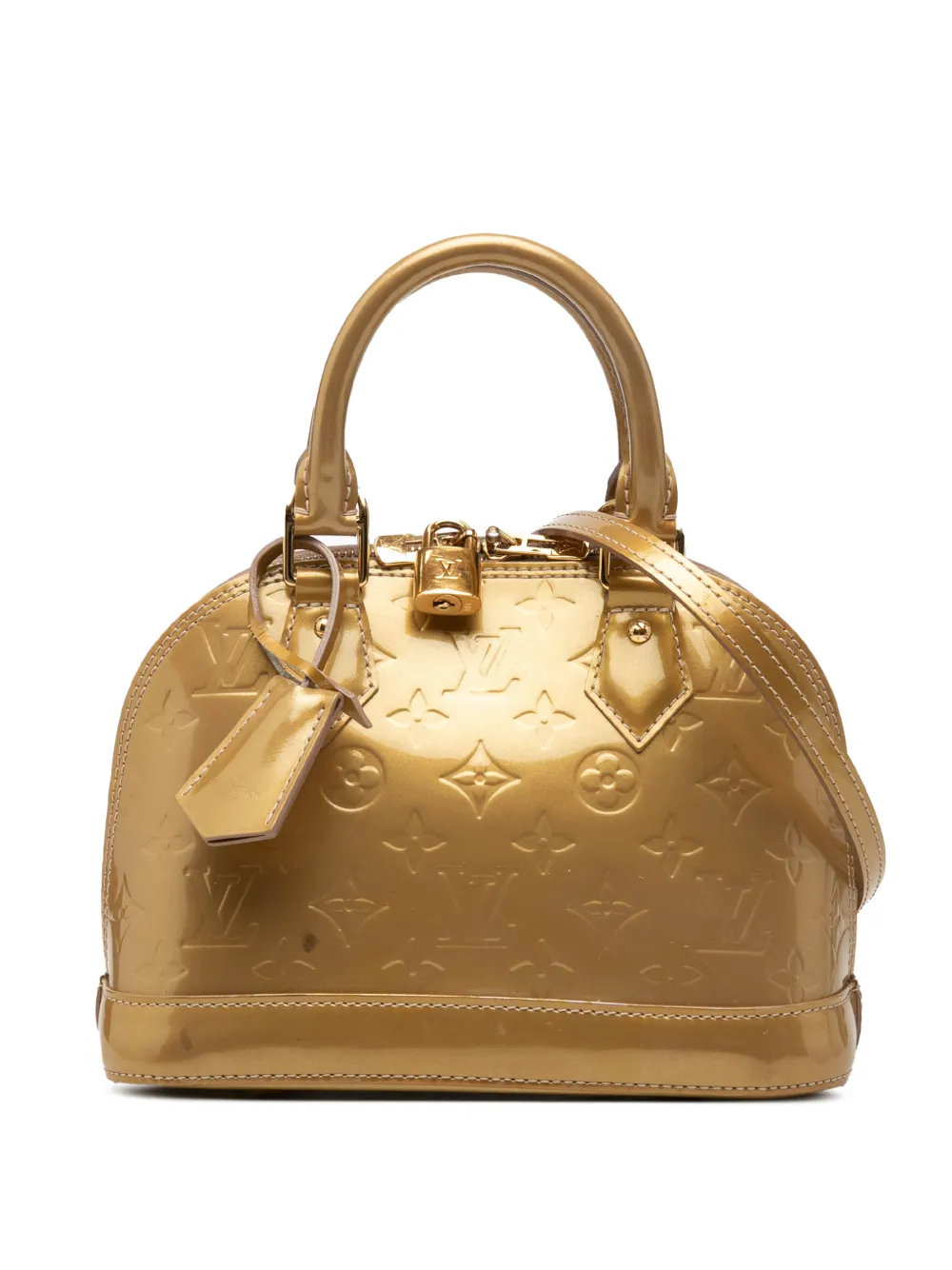 Louis Vuitton Pre-Owned 2012 Monogram Vernis Alma BB Satchel-Tasche - Gold