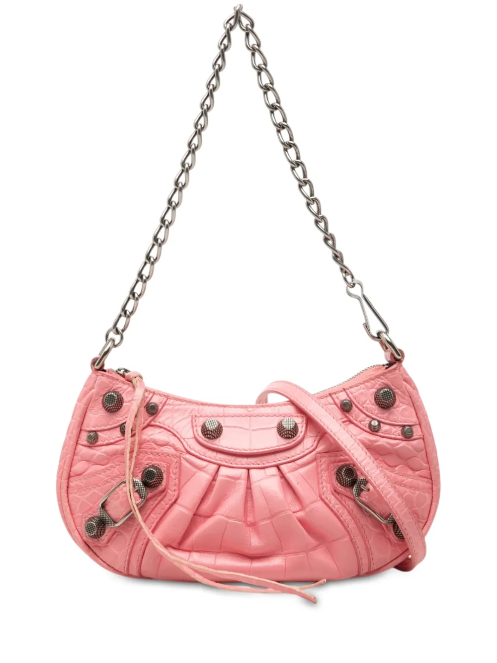 Balenciaga Pre-Owned 2010-2026 Mini Motocross Le Cagole Satchel-Tasche mit Prägung - Rosa