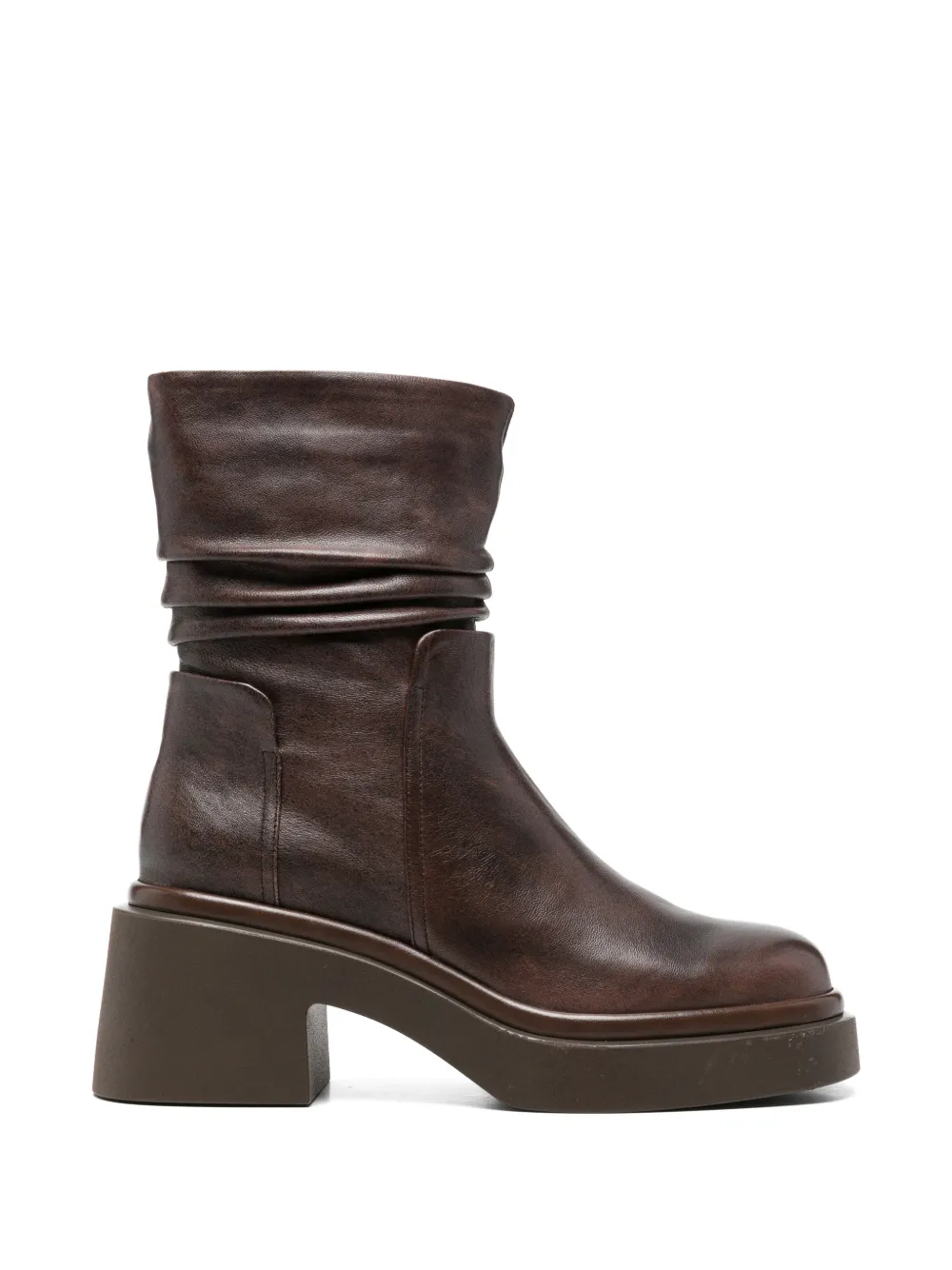 Bruno Premi bottines froncées à plateforme - Marron Bruno Premi bottines froncées à plateforme - Marron