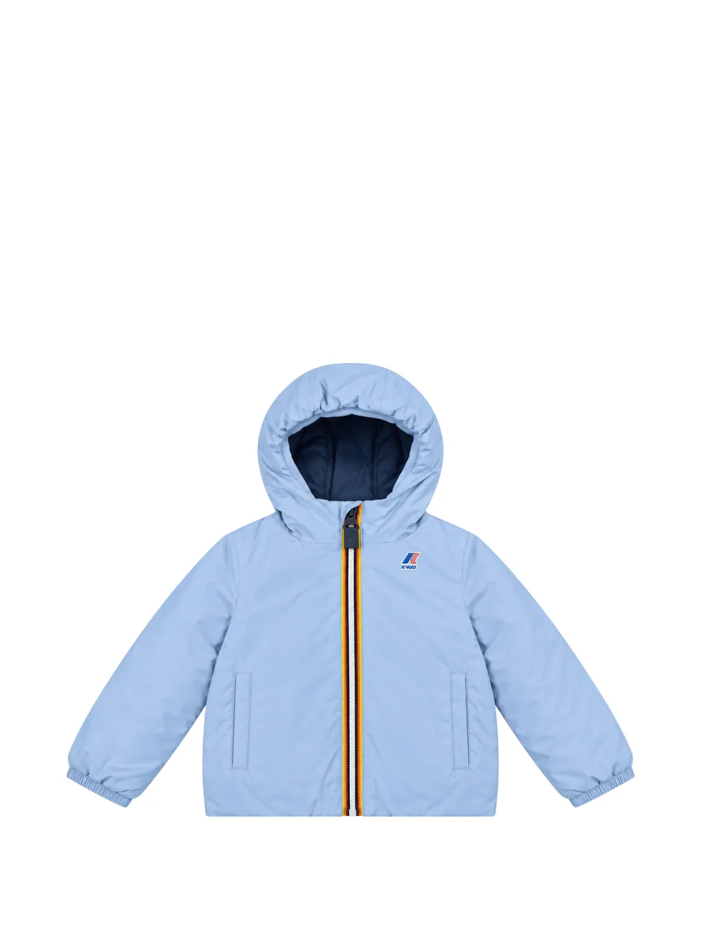 K Way Kids logo-patch hooded jacket - Blu