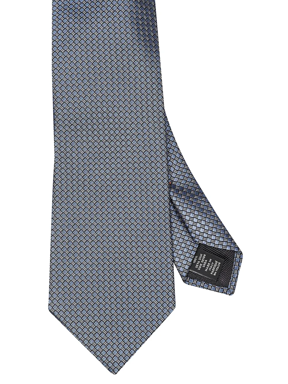 Zegna Zijden stropdas met geometrisch patroon Blauw