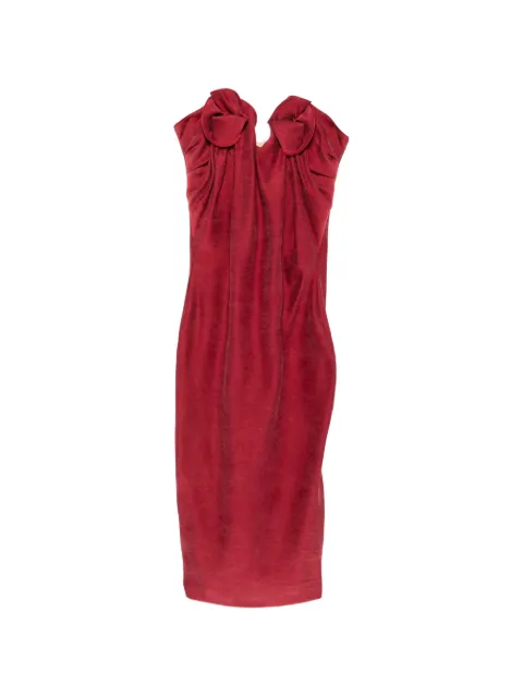 Magda Butrym vestido midi strapless con detalle floral