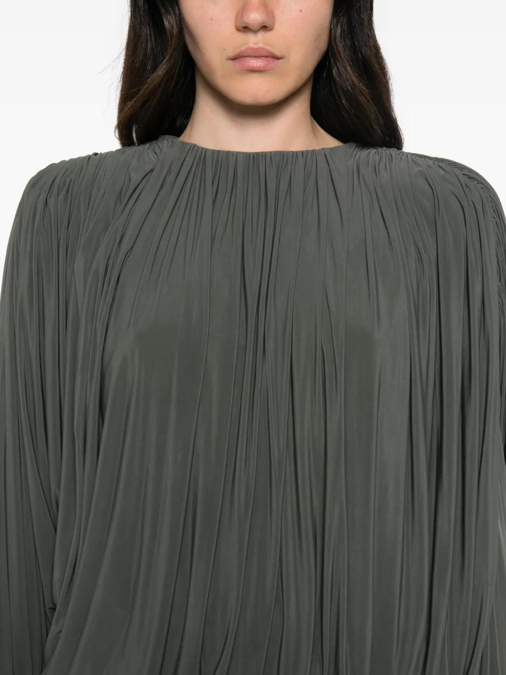 Magda Butrym ruched gathered-detailing mini dress Grijs