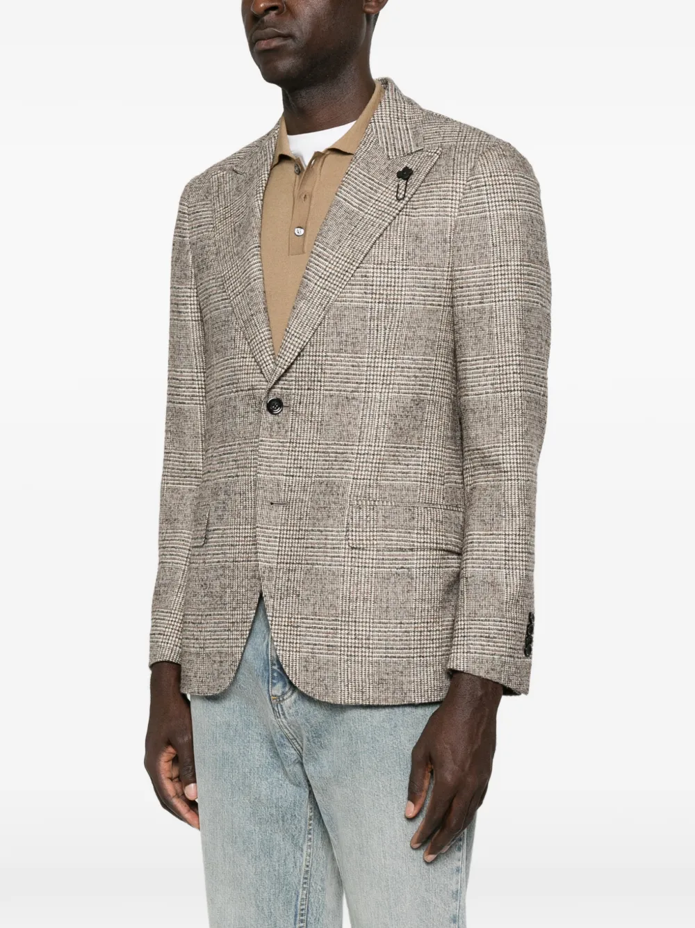 Lardini Prince of Wales check blazer Bruin