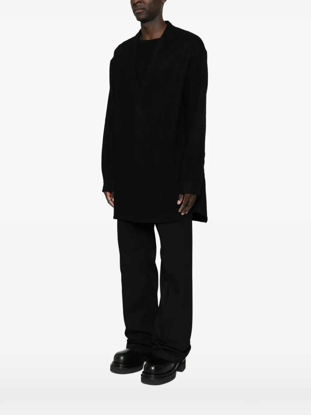 Rick Owens Concordian overhemd met lange mouwen Zwart
