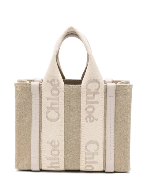 Chloé Woody linen tote bag