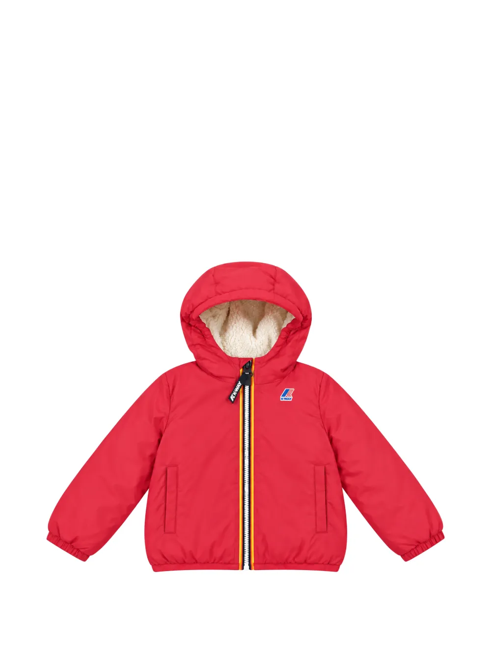 K Way Kids E. Le Vrai 4.0 Claudine Orsetto logo-patch hooded jacket Rood