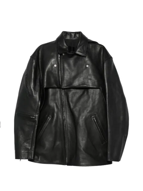 Rick Owens layered leather jacket