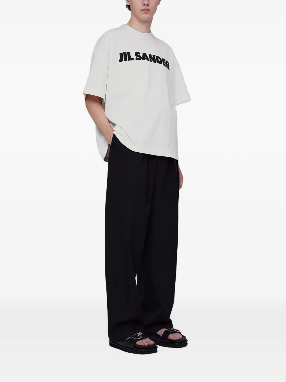 Jil Sander T-shirt met logo Beige