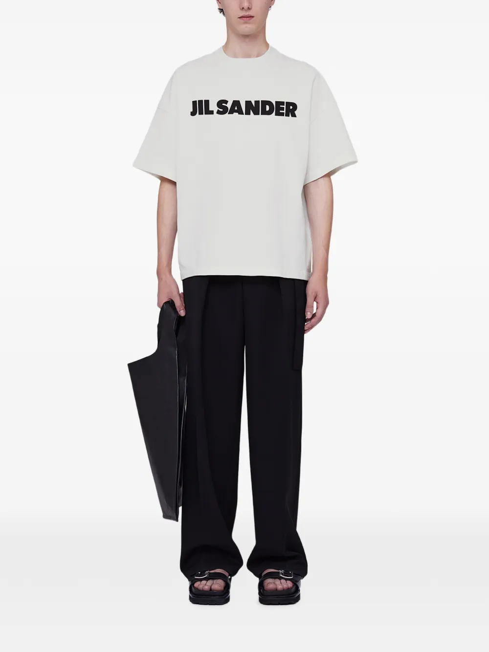 Jil Sander T-shirt met logo Beige
