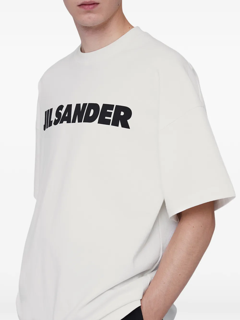 Jil Sander T-shirt met logo Beige