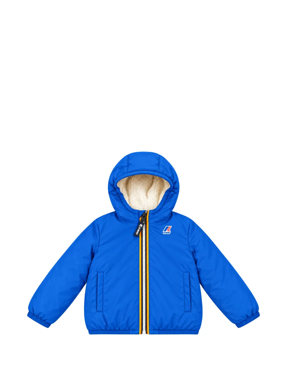 K Way Kids hooded logo-print jacket - Blu