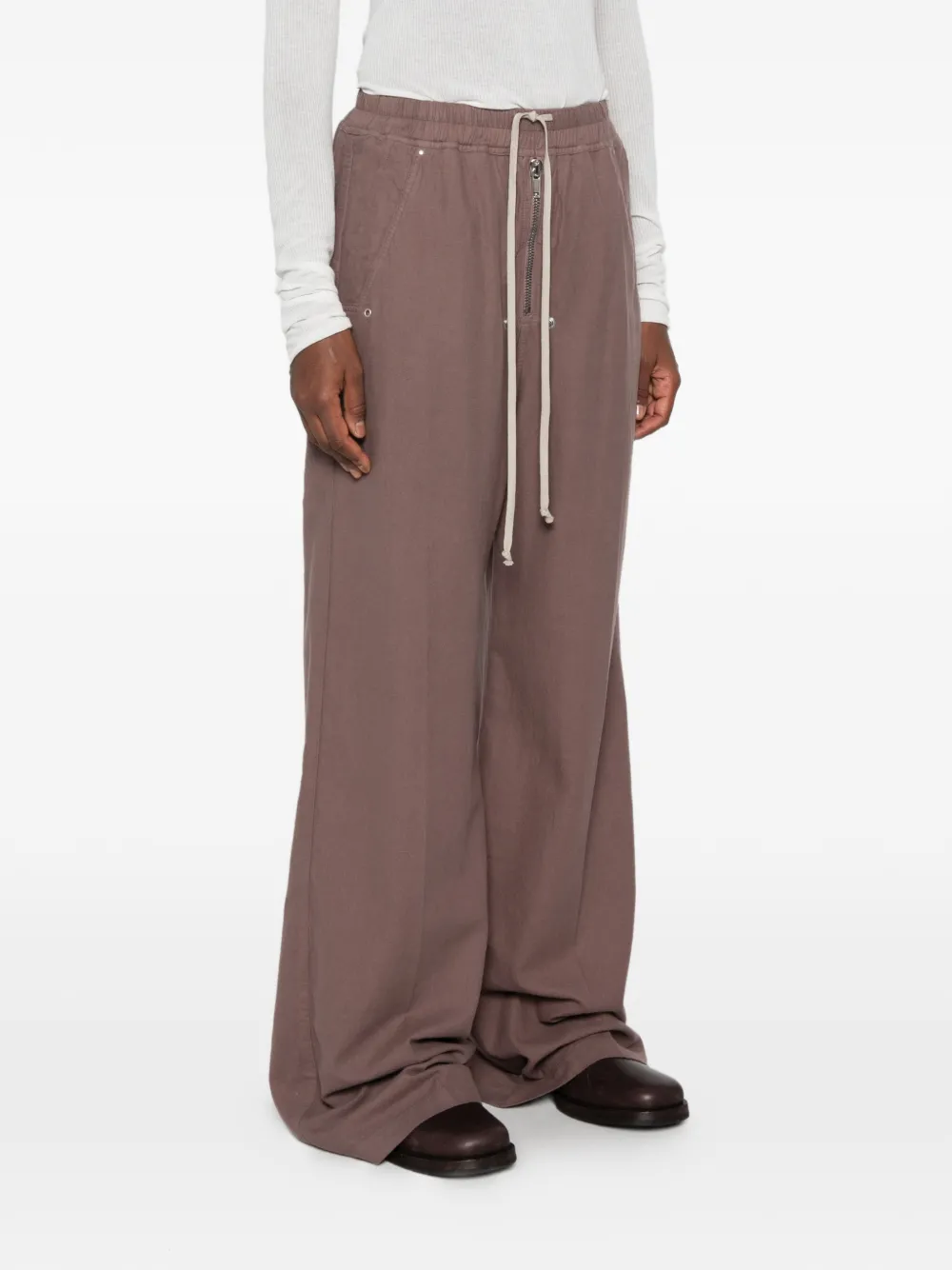 Rick Owens DRKSHDW Broek met trekkoordtaille en wijde pijpen Paars