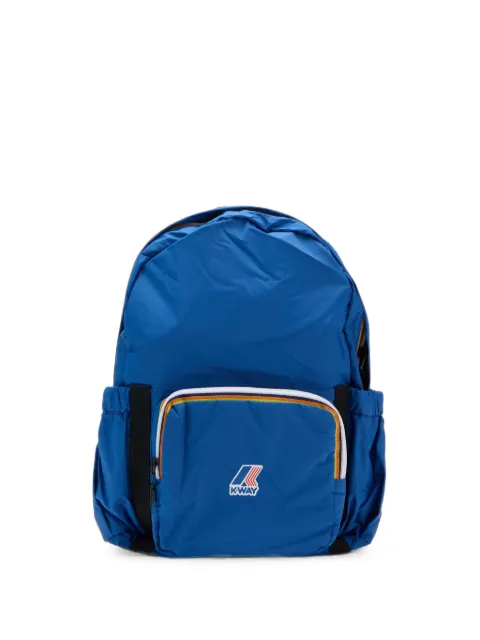 K-Way striped-zip logo-patch backpack