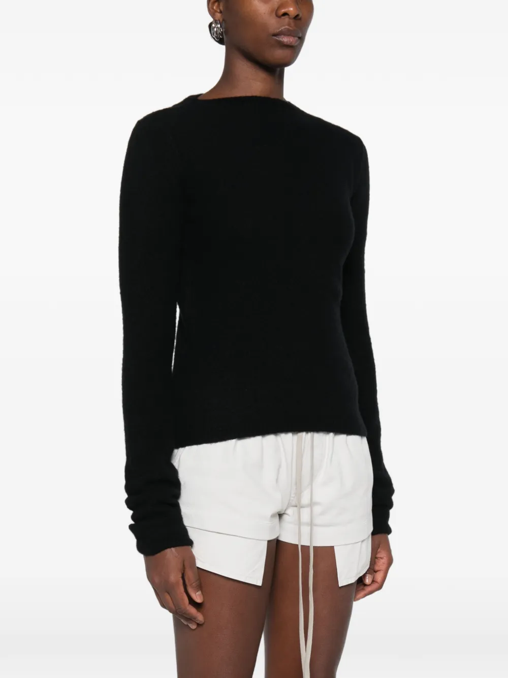 Rick Owens fine-knit sweater Zwart