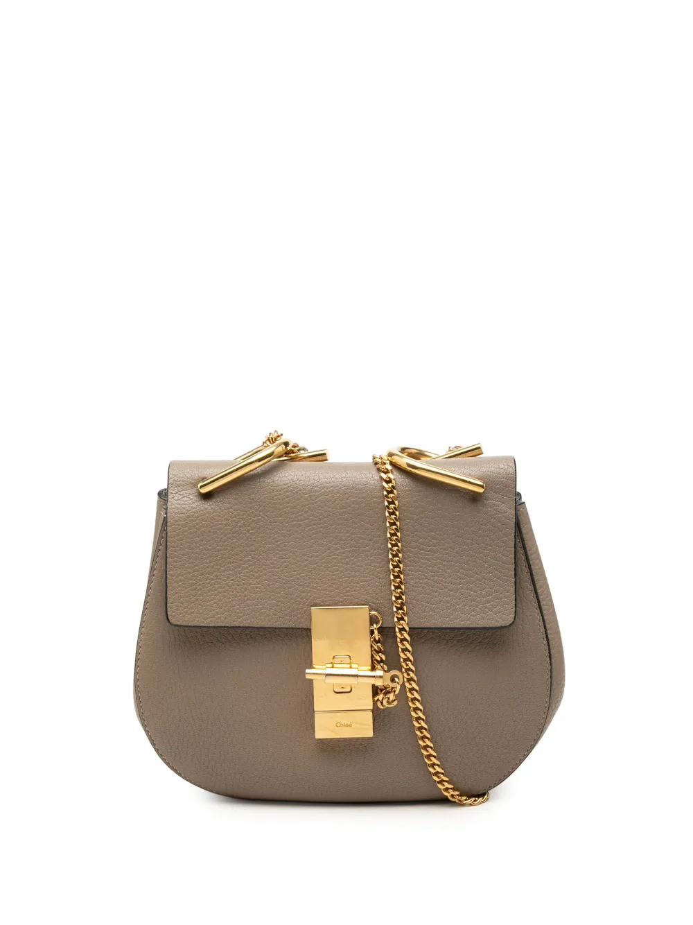 Chloé Pre-Owned 2015 Mini Grained Lambskin Drew crossbody bag - Marrone
