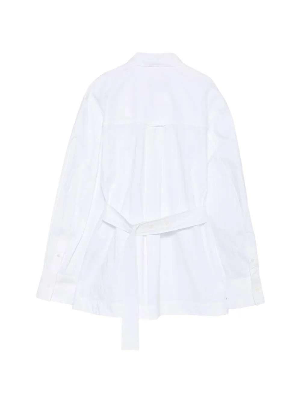 AMI Paris Blouse met ceintuur en krijtstreep Wit
