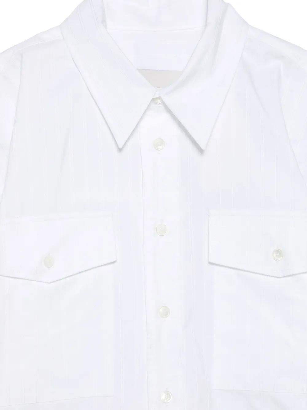 AMI Paris Blouse met ceintuur en krijtstreep Wit