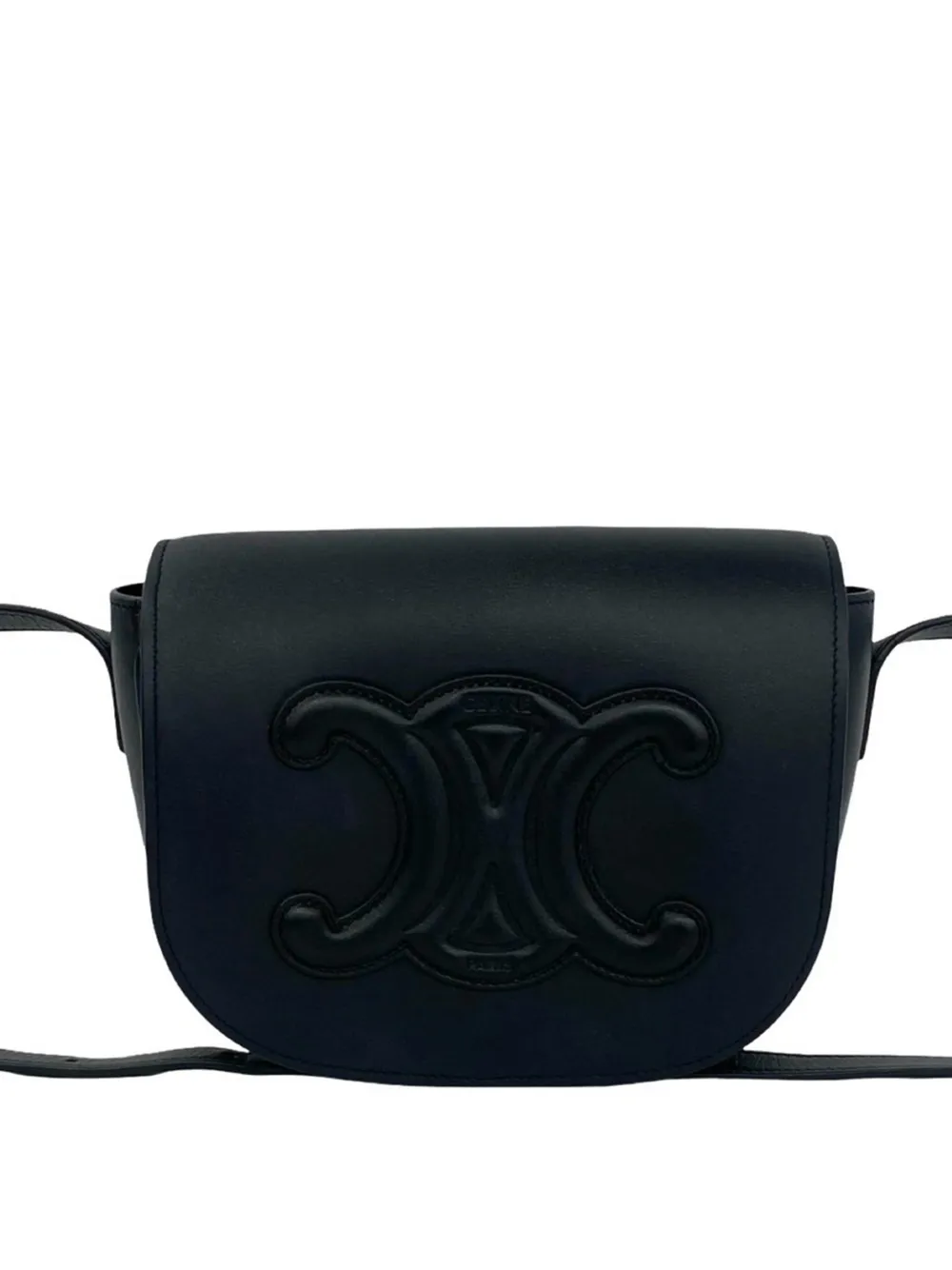 Celine Pre-Owned 2022 Cuir Triomphe Folco Umhängetasche - Schwarz