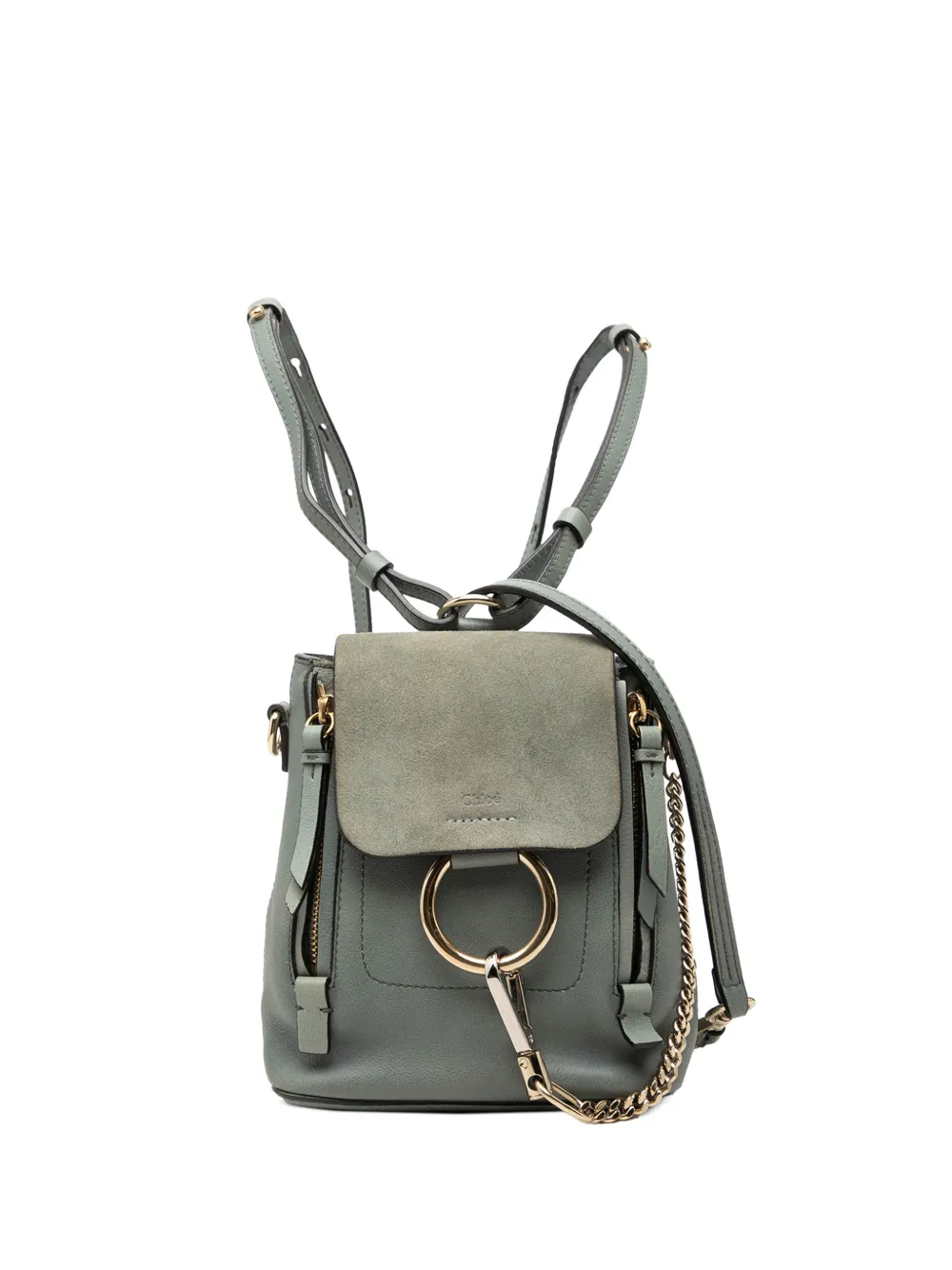 Chloé Pre-Owned 2002-2026 mini sac à dos Faye en cuir de vau et daim - Bleu Chloé Pre-Owned 2002-2026 mini sac à dos Faye en cuir de vau et daim - Bleu