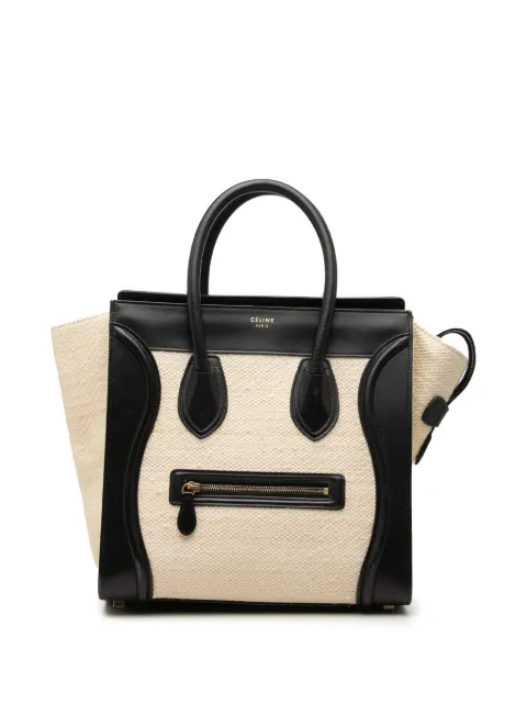 Celine Pre-Owned 2014 Mini Bicolor Canvas and Leather Luggage tote bag