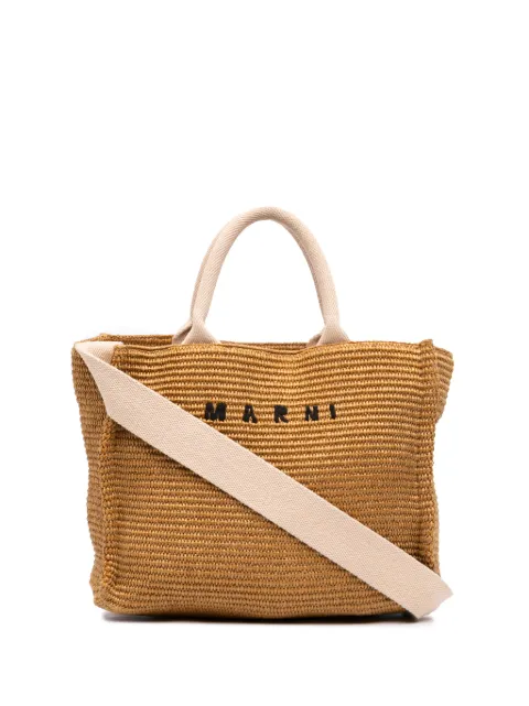 Marni Pre-Owned 2000-2026 Small Raffia Effect East West satchel