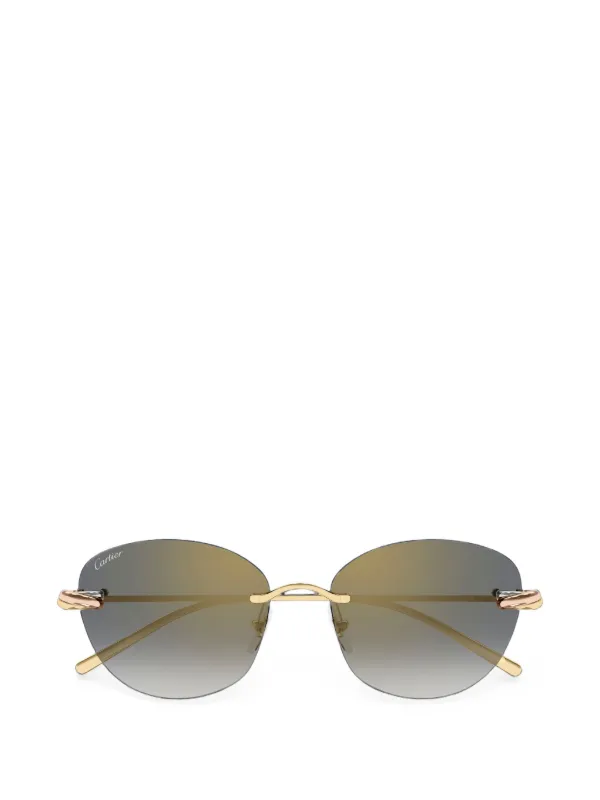 Cartier Eyewear Trinity Rimless Sunglasses in Gold