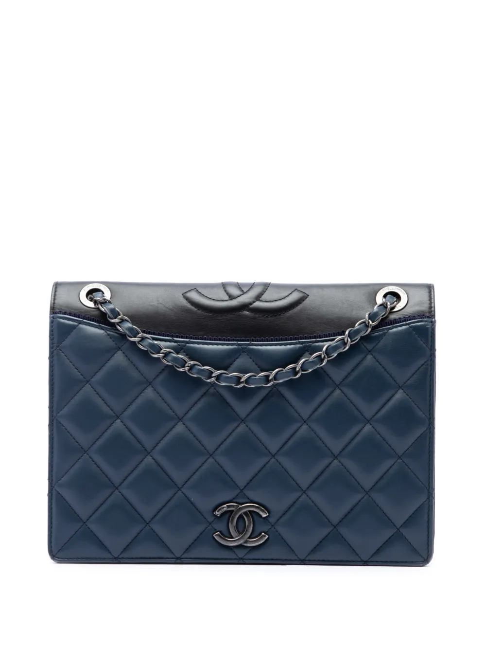 CHANEL Pre-Owned 2016-2017 Medium Quilted Lambskin Ballerine Flap crossbody bag - Blu
