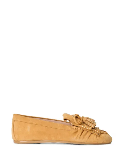 Stuart Weitzman Barry stud-embellished kiltie loafers