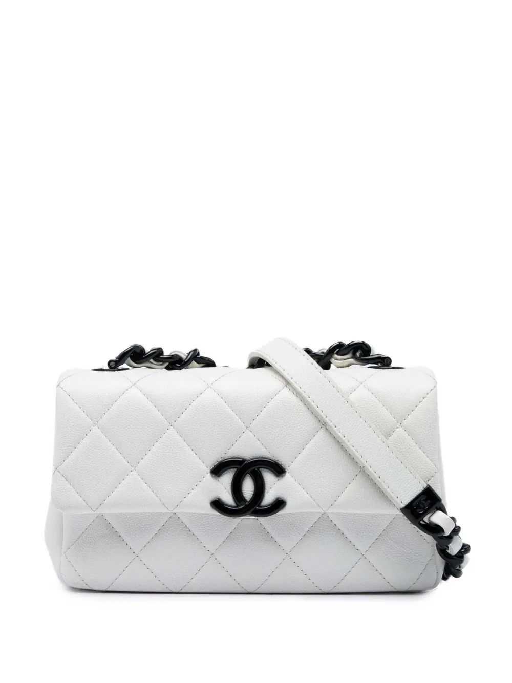CHANEL Pre-Owned 2020 Small Quilted Caviar My Everything Flap crossbody bag - Bianco