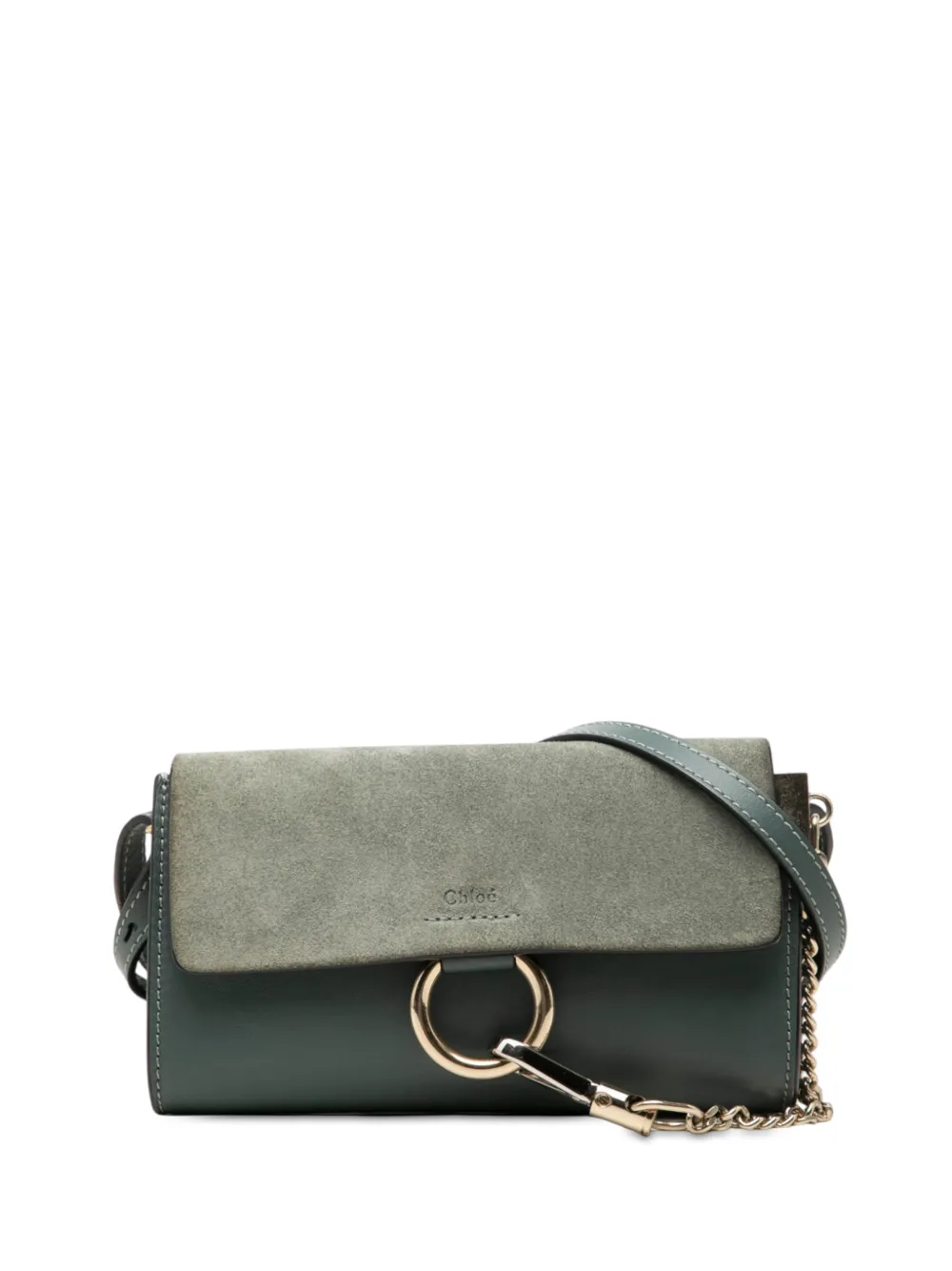 Chloé Pre-Owned 2002-2026 Mini Faye Chain Umhängetasche aus Wildleder und Kalbsleder - Blau
