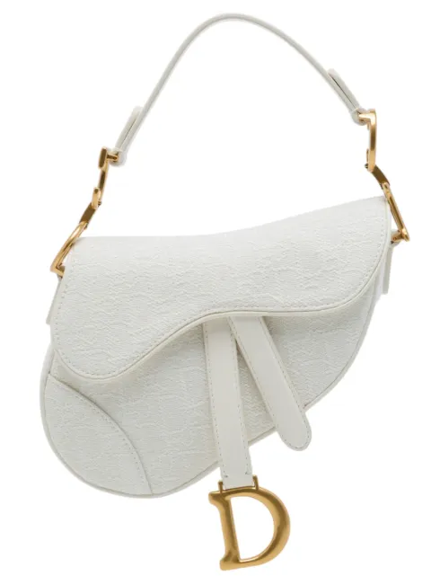 Christian Dior Pre-Owned 2020 Mini Oblique Embroidered Canvas Saddle Bag satchel