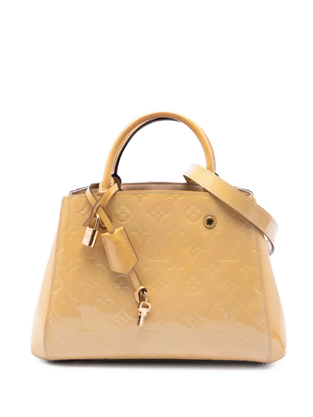Louis Vuitton Pre-Owned 2015 Monogram Vernis Montaigne BB Satchel-Tasche - Nude